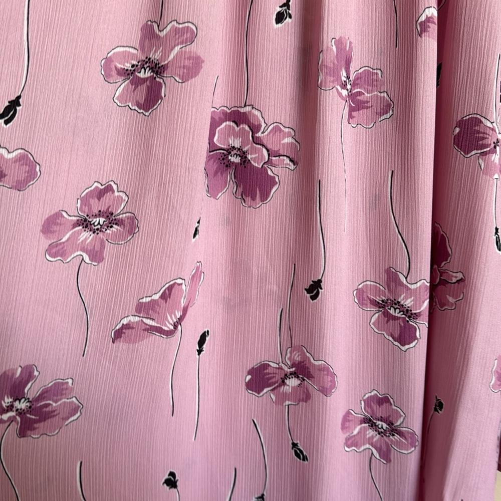 CHAPS Women's Spring Group Pink Floral Top Blouse Flare Sleeves Flowy Medium NEW - Picture 8 of 12